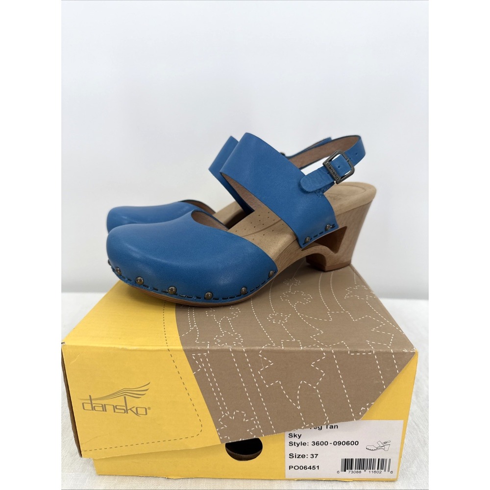 Dansko Womens Blue Sky Thea Ankle Strap Leather Cut Out Sandal Size 37/7.5 Boho